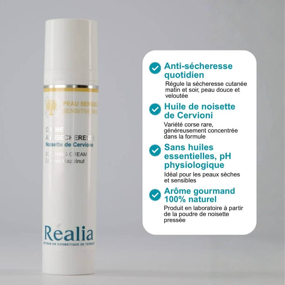 Crème anti-sécheresse à la noisette de Cervione - Lait Confort noisette