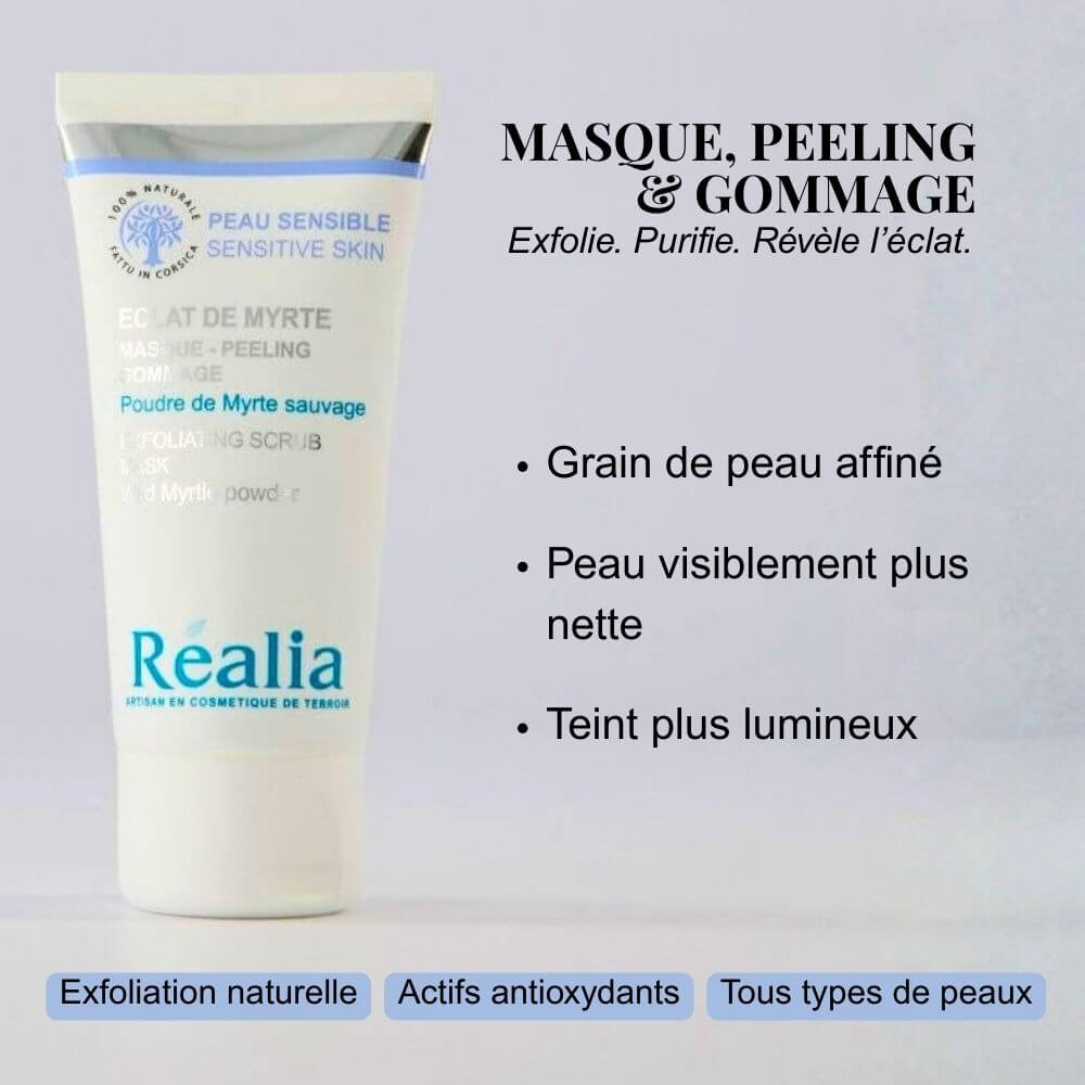 Masque Peeling Gommage visage - Éclat de Myrte