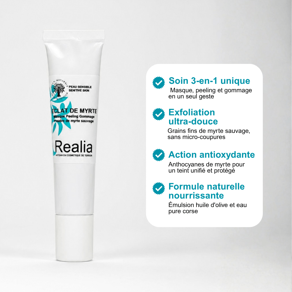 Masque Peeling Gommage visage - Éclat de Myrte