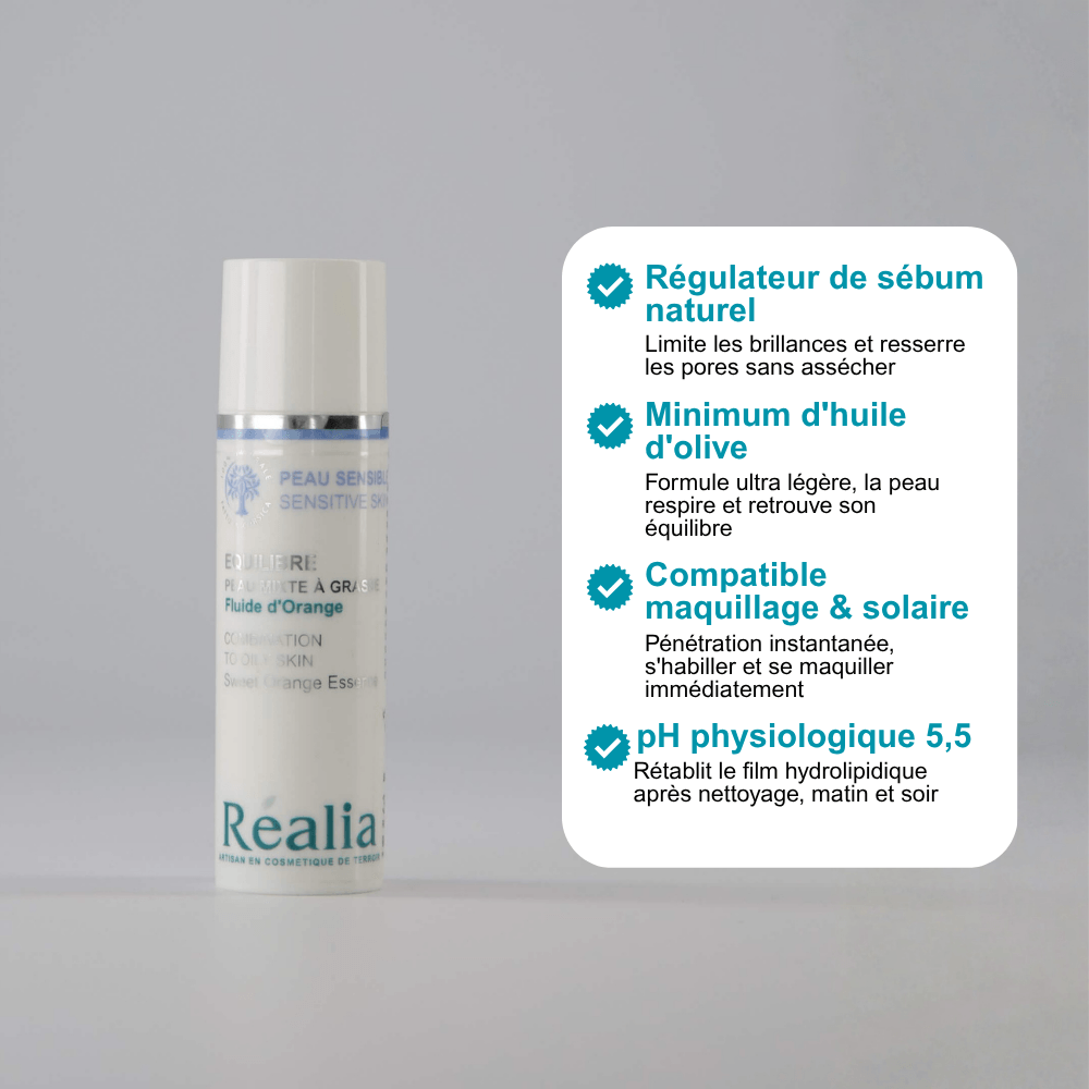 Fluide à l’Orange pour peau mixte à grasse - Equilibre visage