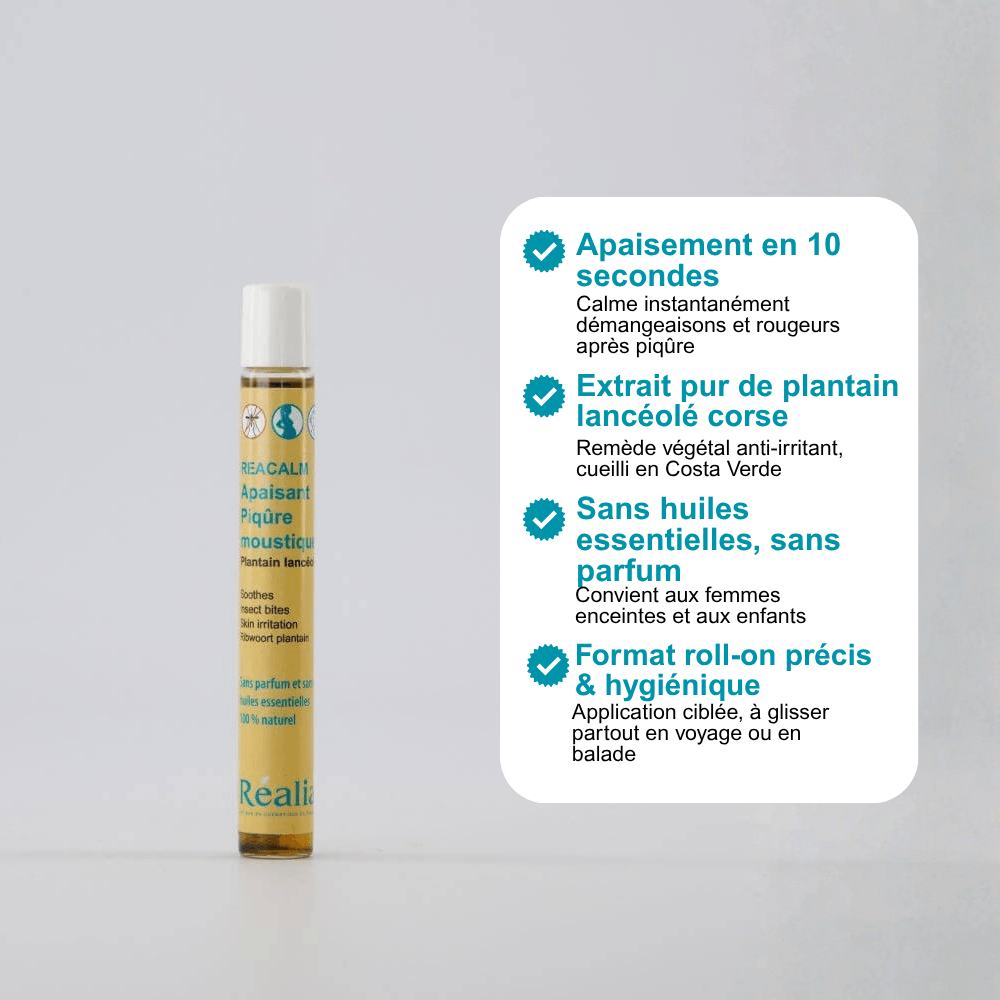 Soin apaisant au Plantain lancéolé pour piqûres & irritations - Reacalm