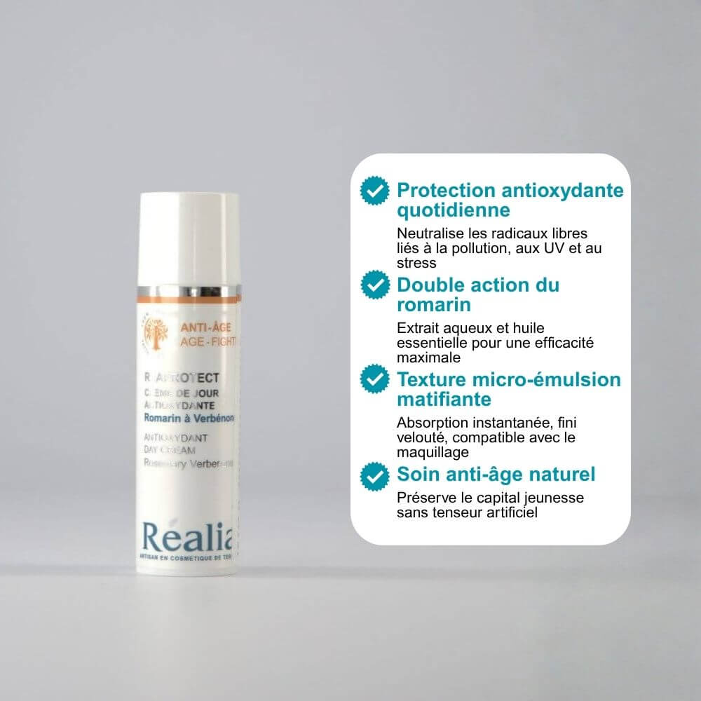 Crème de jour antioxydante au Romarin à verbénone - Reaprotect